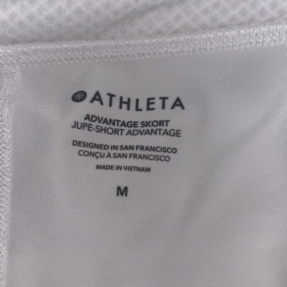 Athleta Advantage White Pleated Tennis Athletic Mini Skort Skirt - M - Picture 11 of 14